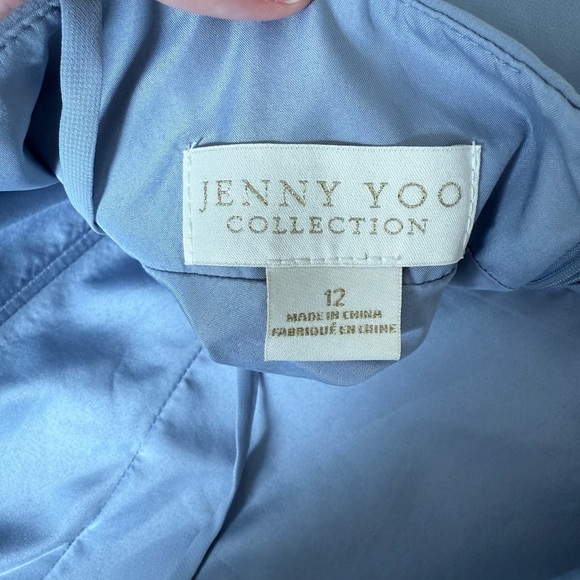 NWT Jenny Yoo Shoshanna Dress Cambray Luxe Chiffon Blue Size 12 - Picture 10 of 10